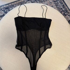 Urban Outfitters Black bodysuit with Sheer Elegance